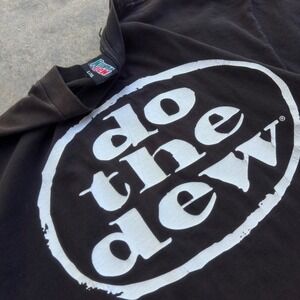 Vintage 90s Mountain Dew T Shirt Single Stitch Do The Dew Promo Black XL (f9)
